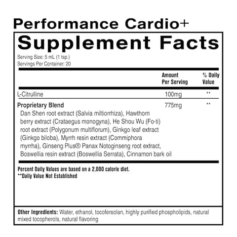 Performance Cardio – Suplemento Herbal para Apoiar a Circulação Sanguínea – Marca Quicksilver Scientific - Quicksilver Scientific