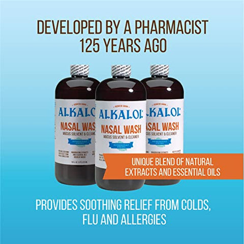 Solução Original para Lavagem Nasal, 3 Unidades – 473 ml, 473 ml (pacote com 3) - Alkalol
