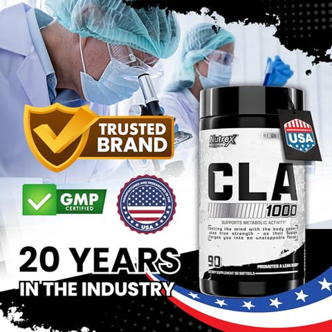 Nutrex Research - Nutrex CLA 90 Soft Gels – 1000mg Ácido Linoleico Conjugado de Óleo de Cártamo – Cápsulas Estimulantes para Acelerar o Metabolismo e Perda de Peso