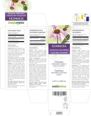 Echinacea – Tintura sem álcool de raiz e erva (Echinacea angustifolia e purpurea) – 200 ml – Extrato líquido em gotas – Vegano - Naturalma