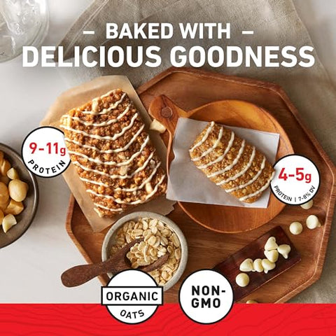 Clif Bar - CLIF BAR – Barra de Energia Sabor Macadâmia com Chocolate Branco – Tamanho Grande e Mini – Feita com Aveia Orgânica – Não-OGM – Baseada em Plantas – 68g e 28g (20 Unidades)