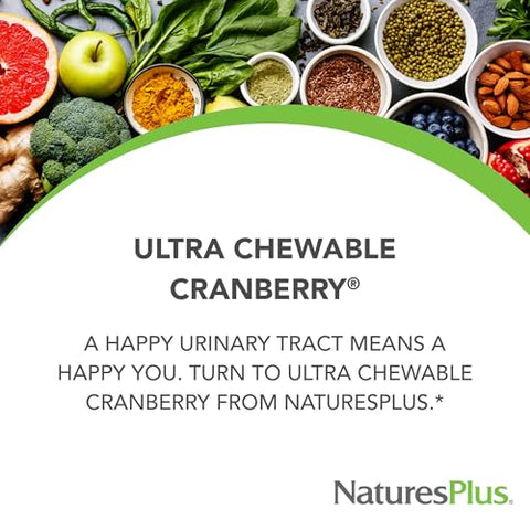 Ultra Chewable Cranberry – 180 Love-Berries, Embalagem com 2 – Suporte para um Trato Urinário Saudável - Natures Plus