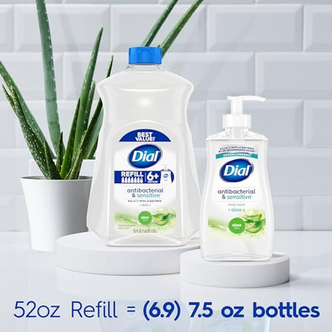 Sabonete Líquido Antibacteriano Dial, Aroma de Aloe Vera, 325 ml (Embalagem com 12 unidades)