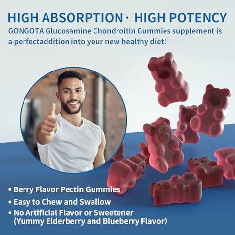 Natures Aid - Gomas de Glucosamina Condroitina com MSM – Fortaleça suas articulações – 60 g