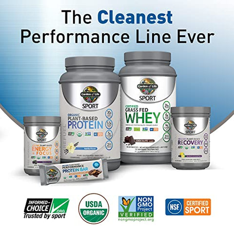 Sport Energia Limpa em Pó Pré-Treino à Base de Plantas Orgânicas, com 85mg de Cafeína, Estimulante Natural, B12, Vegano, Sem Glúten, Não-OGM, Amora, 430g - Garden of Life