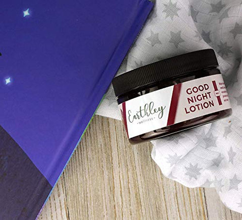 Loção Boa Noite, Loção de Magnésio, Óleo de Damasco, Manteiga de Karité, Manteiga de Manga, Cera de Candelilla, Óleo Essencial de Lavanda, Fragrância de Lavanda (180ml, Sensível) - Earthley Wellness