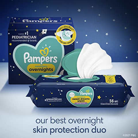 Swaddlers Lenços Umedecidos Sweet Dreams, Lavanda Calmante, 12 Pacotes Flip-Top (672 Lenços no Total) - Pampers