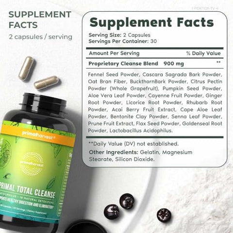 Detox Completo para o Corpo: Limpeza do Cólon, Fígado, Rins, Intestino e Intestino Delgado - Primal Harvest