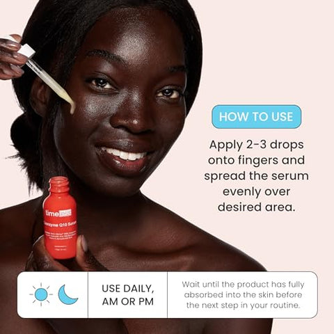 Coenzyme Q10 Serum – Serum de Cuidados com a Pele para Suavizar – Serum Coenzima Q10 sem Fragrância com Ácido Hialurônico – Serum Antioxidante para Cuidados com a Pele – 30ml - Timeless Skin Care