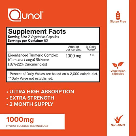 Cápsulas de Curcumina de Açafrão-da-terra Convergence (120 unidades) com Ultra Alta Absorção, 1000mg Suporte Articular Herbal