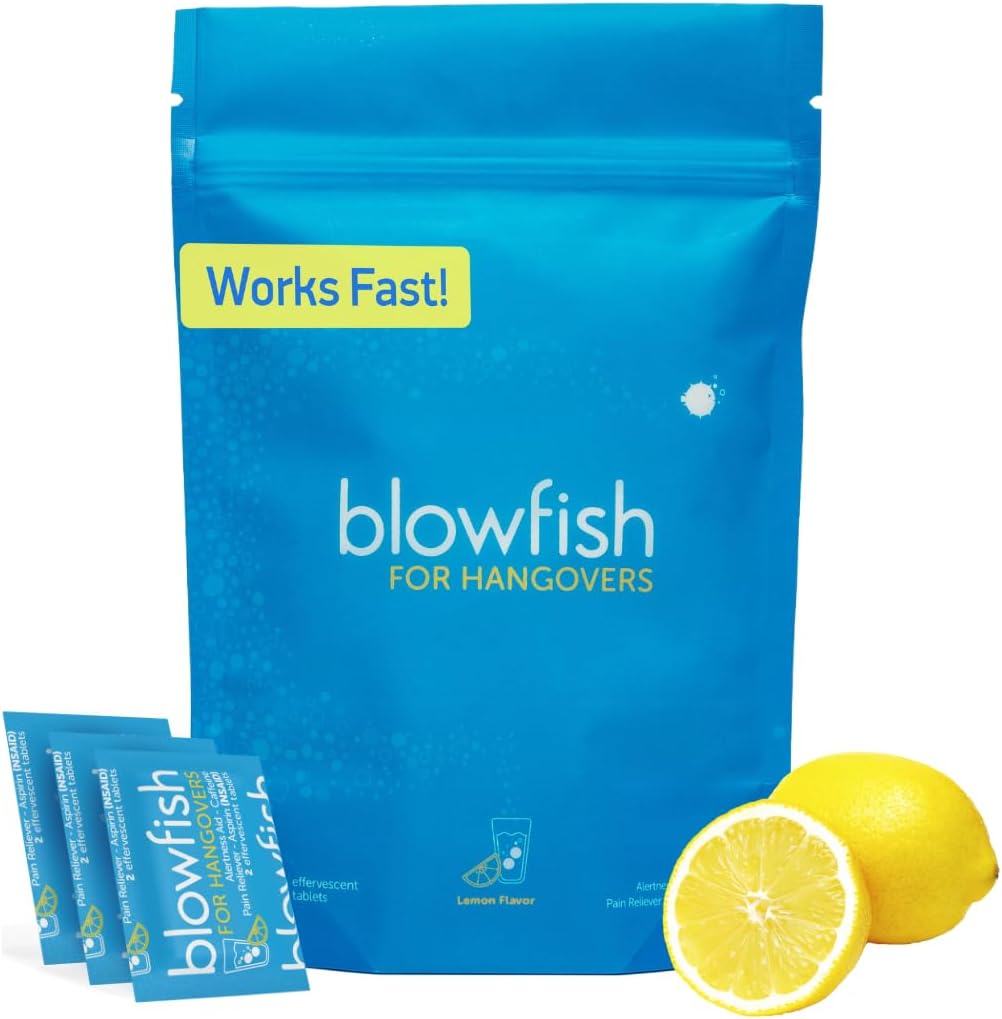 para Ressacas – Alívio Rápido para Ressacas | Fórmula Reconhecida pela FDA – Garantido para Aliviar Sintomas de Ressaca em 15 Minutos | Ideal para Casamentos e Necessidades de Viagem - Blowfish
