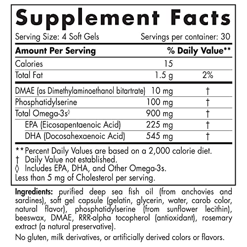 Omega Focus Jr. – 120 Mini Soft Gels – 900 mg Ômega-3s totais com EPA, DHA, DMAE – Limão - Nordic Naturals