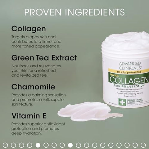 Loção Corporal de Retinol Creme de Colágeno 2pc Conjunto de Cuidados com a Pele do Corpo | Hidratante Firmador da Pele Loção Facial - Advanced Clinicals