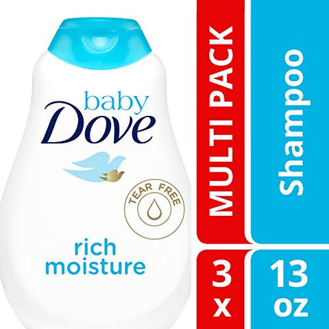 Shampoo Hidratação Enriquecida, 13 Ounce (Pack de 3) – Cabelos de Bebê Livres de Lágrimas - Baby Dove