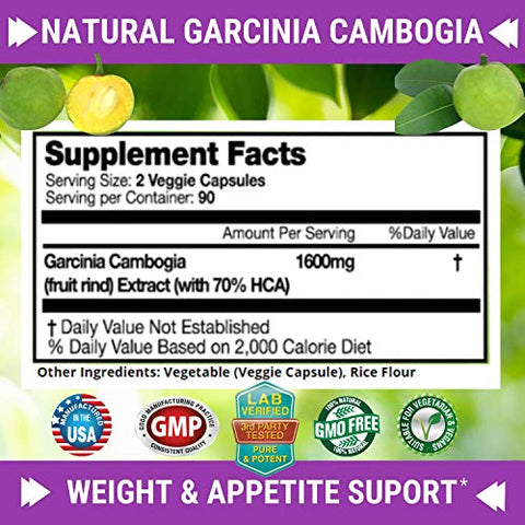 Extrato 100% Puro de Garcinia Cambogia – Supressor Natural de Apetite – 60 Cápsulas - FRESH HEALTHCARE