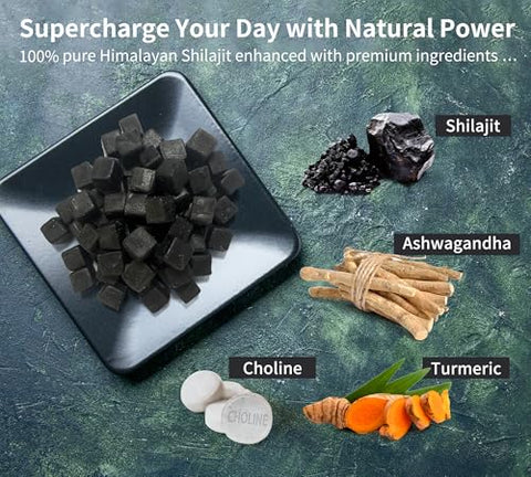 DLNIA - Shilajit Gummies com Ashwagandha e Cúrcuma – Orgânicos, Zero Açúcar | Marca: Shilajit Gummies