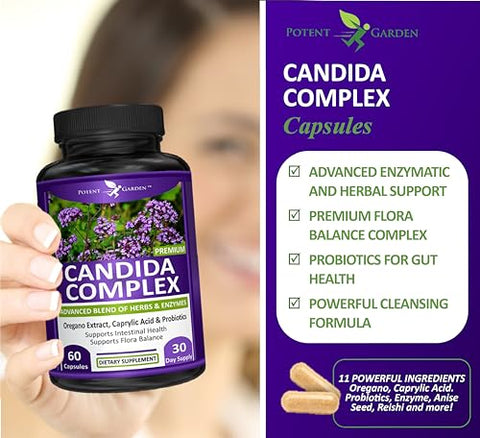 Candida Complex – Complexo de Orégano e Ácido Caprílico, Equilíbrio da Flora Intestinal, Saúde Intestinal - Potent Garden
