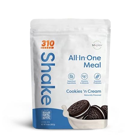 Shake Substituto de Refeição All In One – Mistura Vegana de Superfoods Rica em Fibras – Adoçantes Naturais – Shake Low Carb, Keto - 310 Nutrition