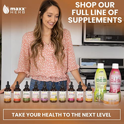 Extrato de Raiz de Astragalus – Tintura Líquida de Máxima Potência, Absorção Superior a Cápsulas ou Pó, para Suporte Imunológico e Clareza Mental – Frasco de 120 ml (60 Porções) - Maxx Herb