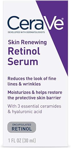 CeraVe - Creme Serum para Suavizar Linhas Finas e Iluminar a Pele | Serum Anti-Idade com Retinol, 30ml, 2 Unidades