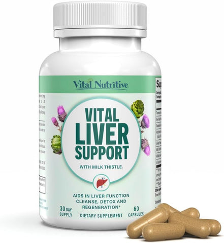 VITAL NUTRITIVE - Vital Liver Support – Limpeza Premium do Fígado para Desintoxicação – Marca Vital