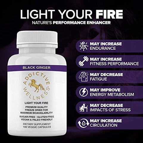 Energia e Resistência com Gengibre Preto Tailandês para Homens – Suporte ao Metabolismo Energético – 60g - Addictive Wellness