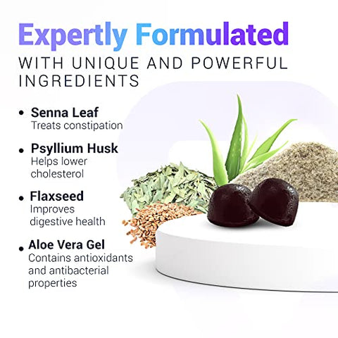 WELLNESSPATH RX & HEALTH SOLUTIONS - Go-Daily Gummies Avançado para Limpeza e Desintoxicação do Cólon, Probióticos para Saúde Intestinal Ótima, Laxantes para Alívio de Constipação e Inchaço, 60 Gummies – Wellnesspath Rx e Saúde