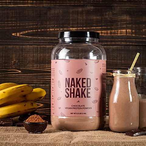Naked Nutrition - Naked Shake – Pó de Proteína de Chocolate – Shake de Proteína à Base de Plantas com Óleo de MCT, Sem Glúten, Sem Soja, Sem OGMs ou Adoçantes Artificiais – 30 Porções