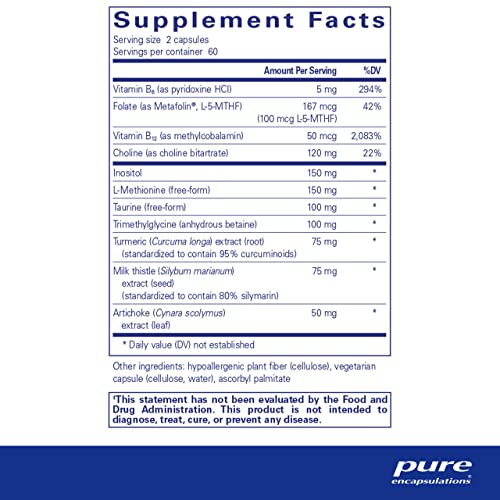 Lipotropic Detox | Suporte à Função Hepática e Desintoxicação | 120 Cápsulas | Marca Líder em Saúde - Pure Encapsulations