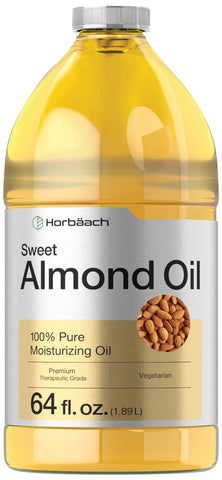 Óleo de Amêndoas Doces Horbäach 1892 ml | para Cabelo e Pele | Fórmula Pura e Hidratante | Óleo Veicular em Tamanho Grande | Vegano, Não-OGM, Cruelty Free