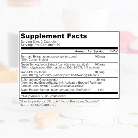 Pure Therapro Rx - Pure TheraPro Rx Nrf2 Boost – Ativador NRF-2 com Sulforafano Patenteado, Curcumina e Chá Verde | 60 cápsulas | 100% natural