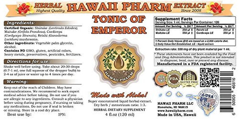 Shiitake, Maitake, Cordiceps, Reishi Extrato Líquido, Shiitake Orgânico Desidratado, Maitake, Cordiceps, Reishi Tintura, Herbal, Hawaii Pharm, EUA, 120 ml