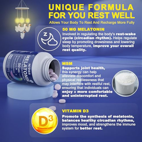 NEVISS - Melatonina 50 mg para Adultos – Dissolução Rápida