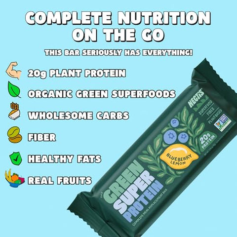 NECTIS - Nectis Green Super Barra de Proteína de Refeição, Maçã Canela, 20g proteína vegetal, Verdes Orgânicos, alta fibra, vegano, sem soja, não transgênico, Barra de 82g, 8 unidades