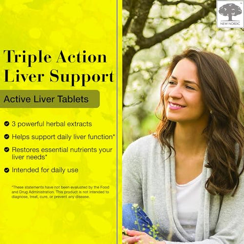 Active Liver | Suplemento Diário para o Fígado | Cardo Mariano, Alcachofra | 60 cápsulas - NEW NORDIC