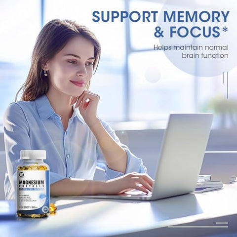 ORGEUOS - Cápsulas de Magnésio Glicinato, Alta Absorção de Magnésio Glicinato 400mg com Vitamina B6