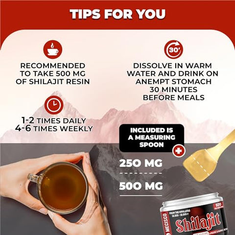 Mecisco - Shilajit Puro Himalaia Orgânico 2 Pacotes 20g – Suplemento Natural com Ácido Fulvico e Humico