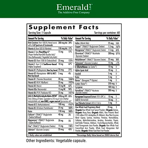 Multivitamínico Diário para Homens 45+ com Saw Palmetto e Licopeno – 60 cápsulas - EMERALD LABS