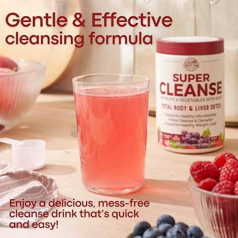 Super Cleanse: Pó para Bebida Detox de Suco de 34 Frutas e Vegetais com Aloe, Promove Desintoxicação Natural e Saúde Digestiva, 14g - COUNTRY FARMS