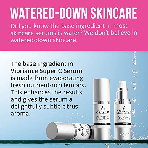 Super C Serum para Pele Madura, Fabricado nos EUA, Fórmula 3 em 1 Hidrata, Firmeza, Levanta, Suaviza, Combate Manchas e Rugas, Serum de Vitamina C; 30 ml - Vibriance