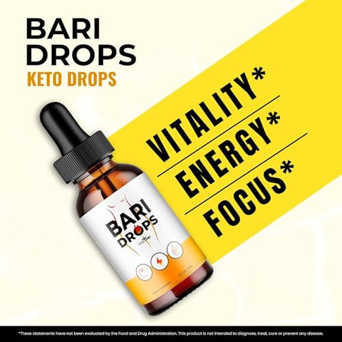 VIVE MD - Bari Drops Extract Líquido Keto Drops Fórmula Natural – Máxima Potência, Suporte Vitamínico para Saúde e Fitness, Bari Liquid Drops para Bem-Estar Geral, Baridrops, Bari