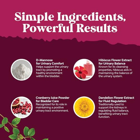 Natures Craft - Cápsulas de D-Manose para Saúde do Trato Urinário – Alta Potência D-Manose com Pó de Suco de Cranberry