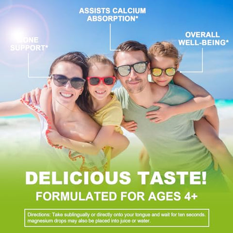 Mulittea - Suplemento de Cálcio Magnésio Zinco com Glicinato de Magnésio 500mg Mais Vitamina C D3 K2 | Fornecimento de 2 Meses | Suplemento de Cálcio com Vitamina D3 K2 em Gotas Líquidas | Sem Glúten | Embalagem com 2 Unidades