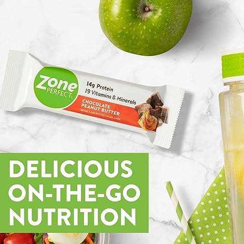 Zone Perfect - ZonePerfect Barras de Proteína, Chocolate Amendoim, 14g de Proteína, Barras Nutricionais com Vitaminas