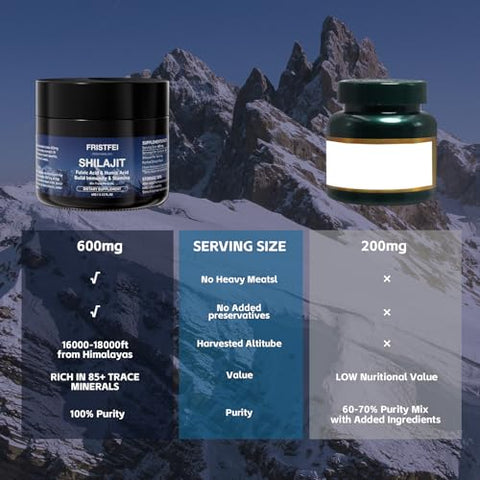Fristfei - Shilajit Resina Pura 100%% – Orgânica do Himalaia para Homens – 30g
