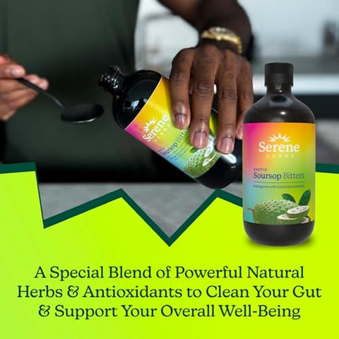 Serene herbs - Bitter de Graviola Líquido com Folhas de Graviola para Saúde Intestinal – 100ml
