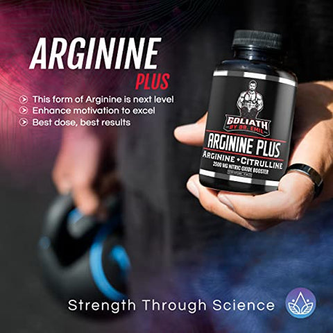 DR. EMIL NUTRITION - Dr. Emil’s ARGININE Plus – L Arginine L Citrulline – 2500 MG Alta Dose NO Booster Comprimidos – Suplemento de Óxido Nítrico para Vascularidade e Saúde Cardíaca (Arginina AAKG e…)