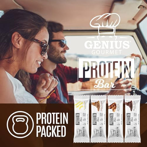 Barra de Proteína, Chocolate com Manteiga de Amendoim, Snack Keto, Baixo Carboidrato, Baixo Açúcar | Genius Gourmet - Genius Gourmet
