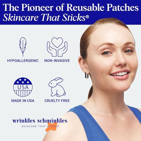 Patches de Silicone Reutilizáveis Wrinkles Schminkles para Rugas na Testa – Suavizadores de Rugas, Levantamento de Sobrancelhas, Reduz Linhas de Expressão