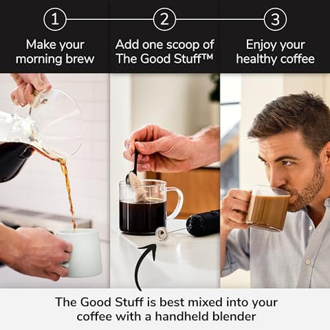 The Good Stuff™ Performance Blend (30 Porções), Suplemento de Café Sem Lactose com Colágeno, L-Teanina e Sal Rosa do Himalaia – Melhora o Foco e Aumenta a Energia - For Wellness